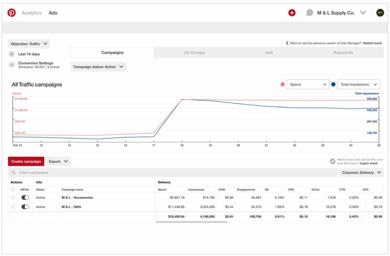 Paid Traffic — 4.19M Impressions, 18,196 Clicks